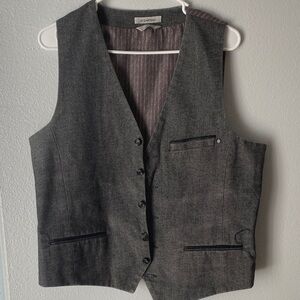 Le Chateau Charcoal Vest with Black Details